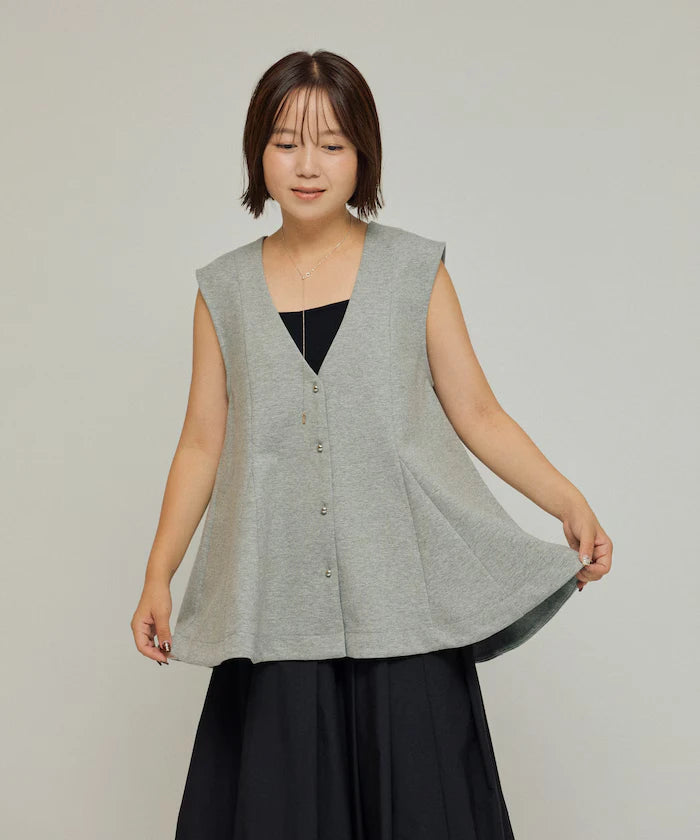 Peplum Silhouette V-Neck Gilet / Vest