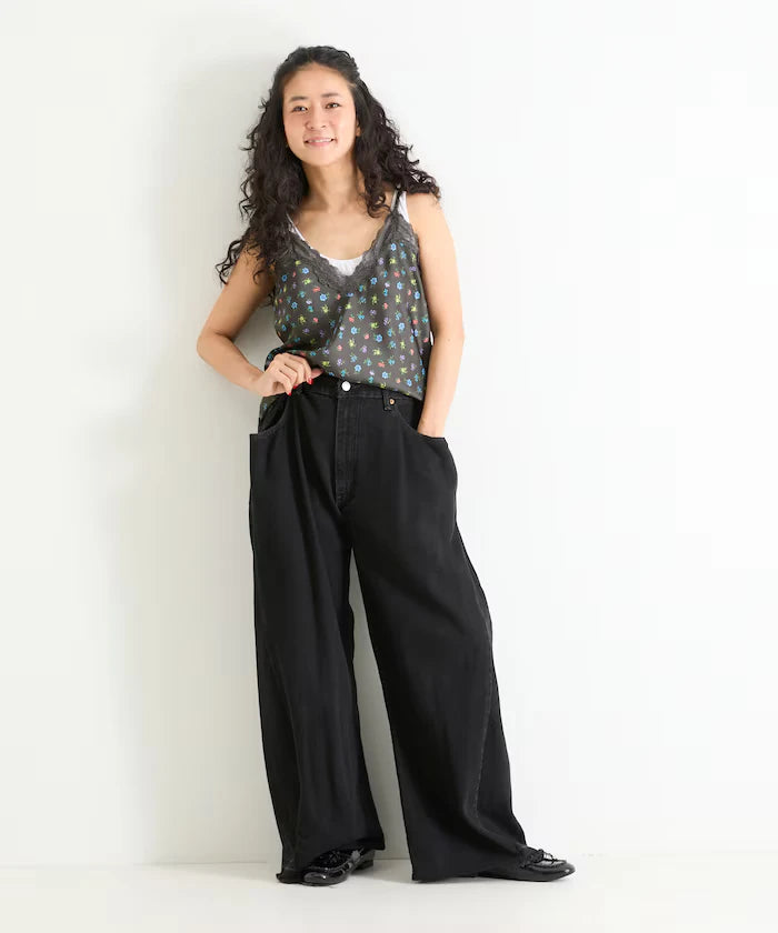 Vintage Remake Tuck Denim Pants