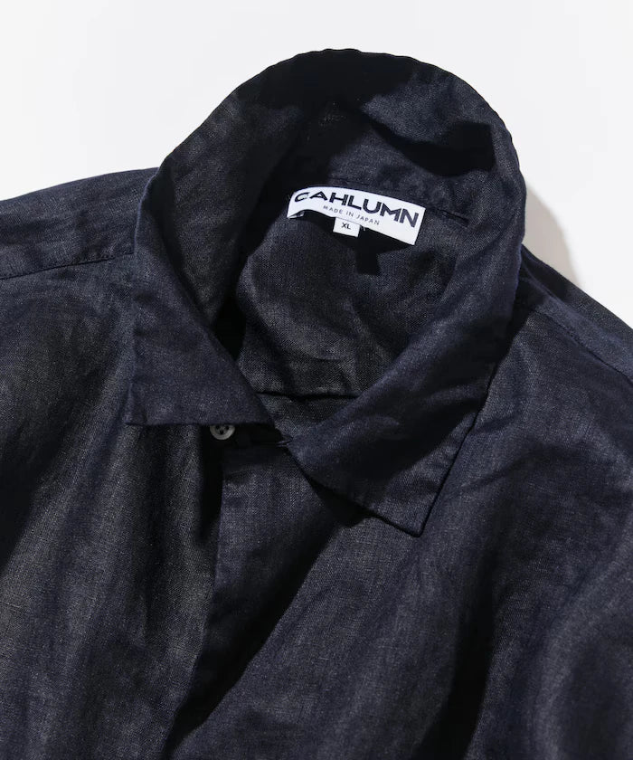 Linen Open Collar Long Sleeve Shirt