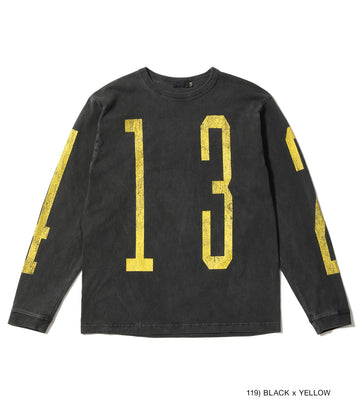 MODUCT PIGMENT DYED “UNLUCKY NUMBER” T-SHIRT (LONG SLEEVE)