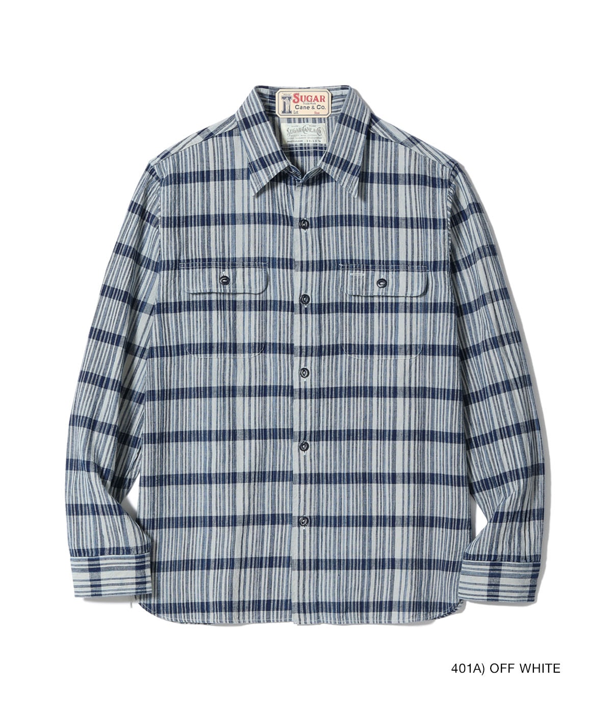 FICTION ROMANCE 5oz. INDIGO CHECK WORK SHIRT