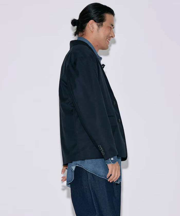 Sleeve-Contrast Tailored Jacket / Relaxed Fit