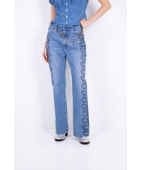 Snake Loop Denim Flare Pants