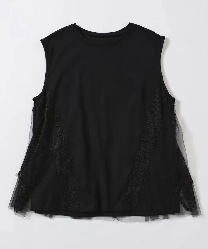 Organic Cotton Tulle Lace Docking Top