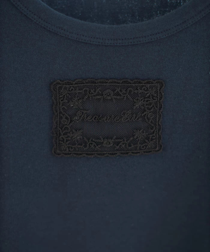 Lace Applique Cotton Modal T-Shirt