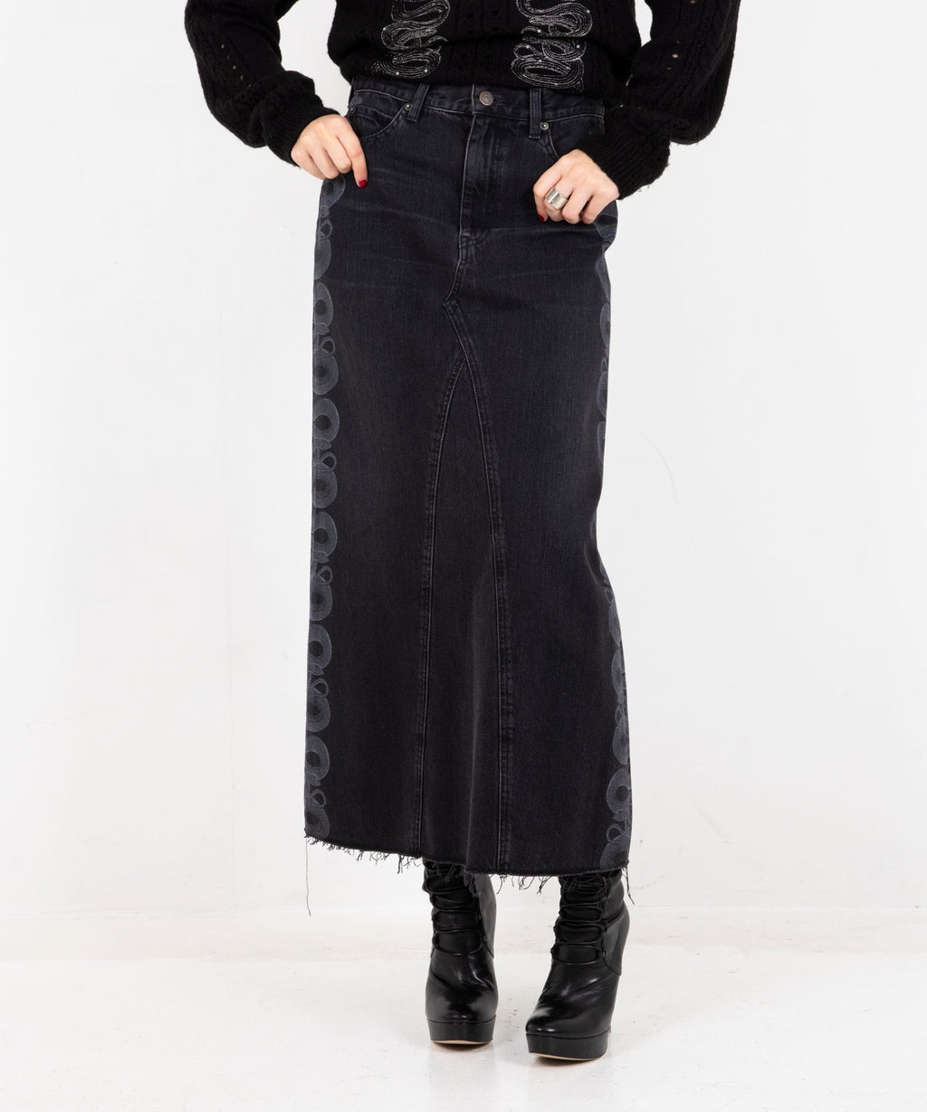 Snake Loop Remake Denim Skirt