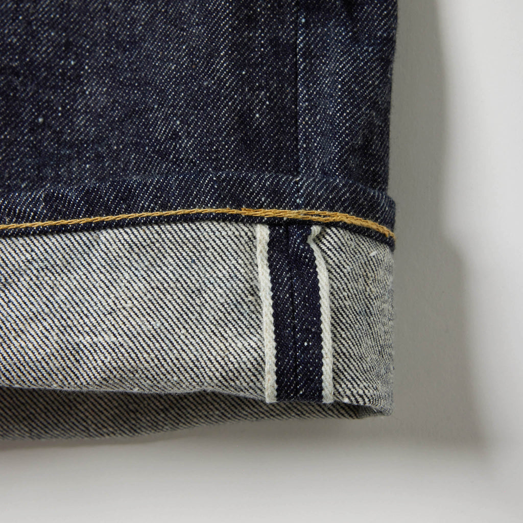GL42579A / RECYCLED WASTE SUVIN COTTON YARN 14oz. DENIM 5POCKET WIDE PANTS