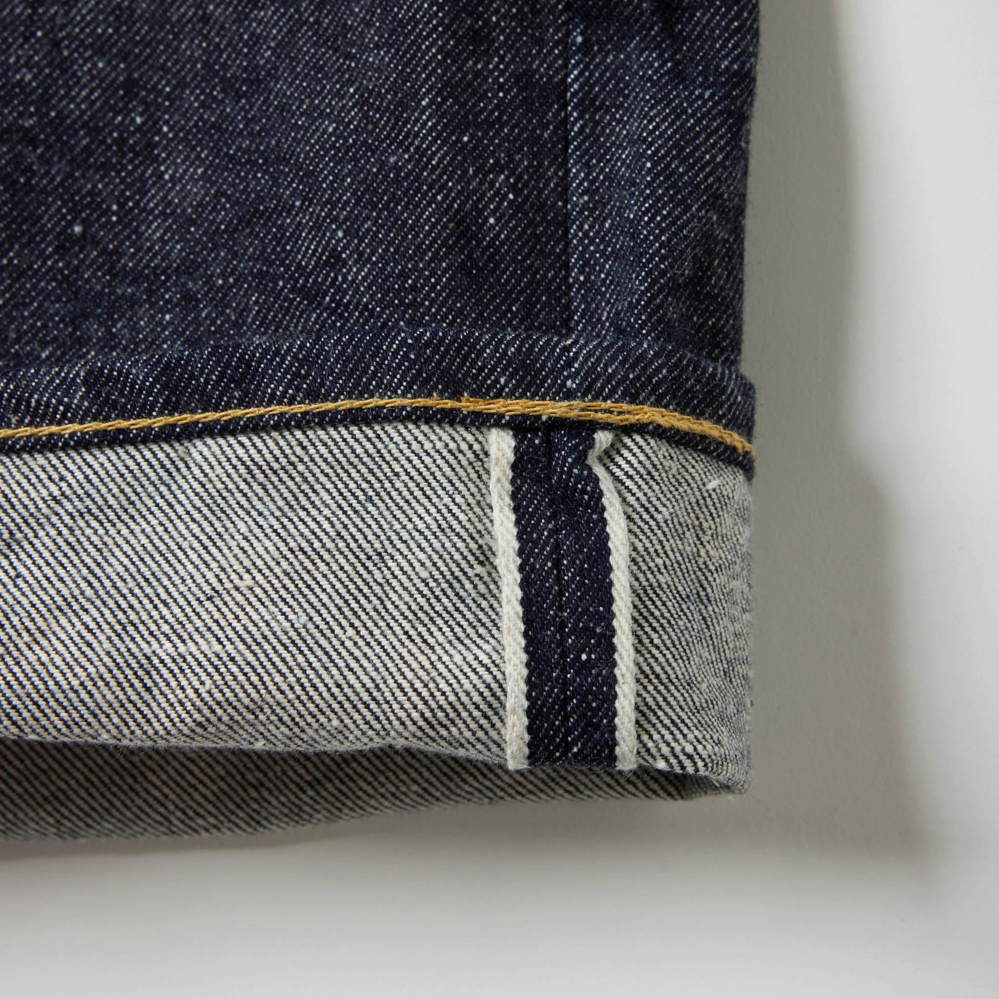 GL42579A / RECYCLED WASTE SUVIN COTTON YARN 14oz. DENIM 5POCKET WIDE PANTS