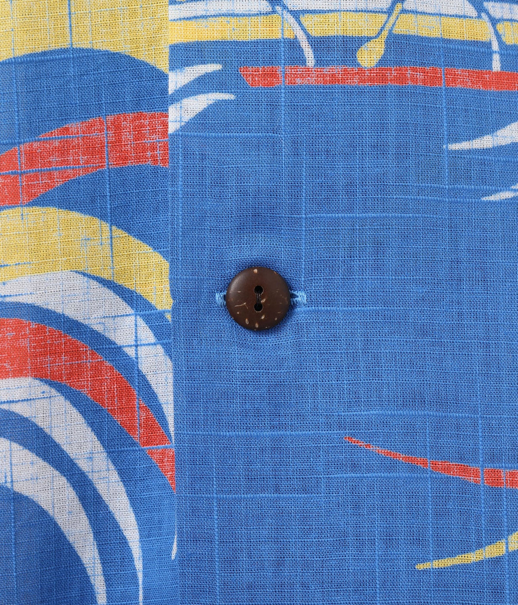 Cotton Linen Slubyarn Hawaiian Shirt “Hawaiian Paddle”