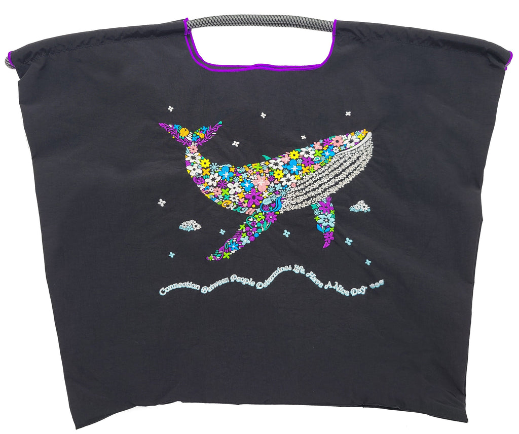 F.Whale(Flower Pattern Whale）L#01 BLACK-301154