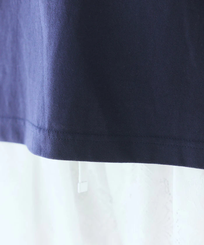 Comfortable Ribbon Print Crew Neck T-shirt