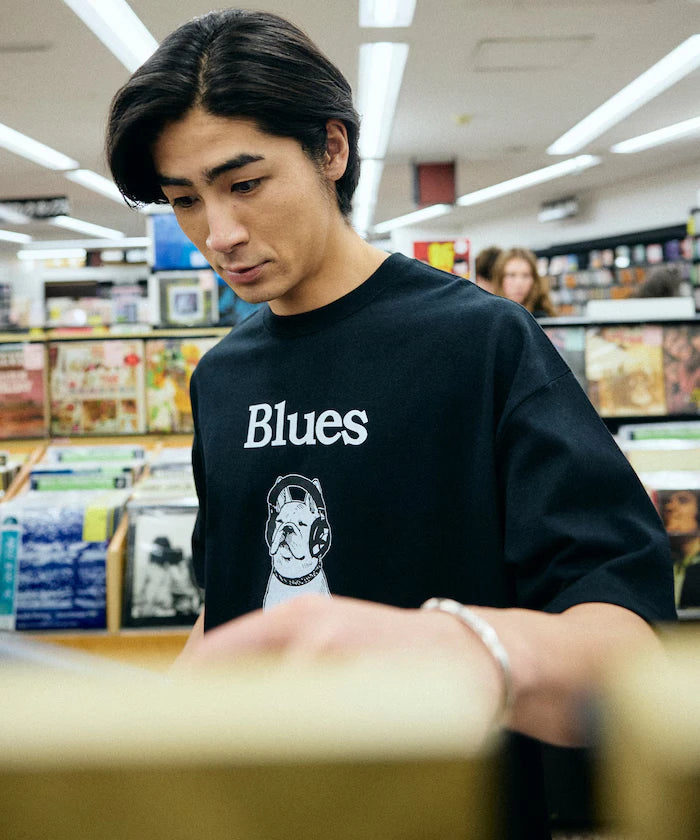 Limited Edition diskunion×FREAK'S STORE Exclusive French Bulldog Big Silhouette Print Crew Neck T-Shirt