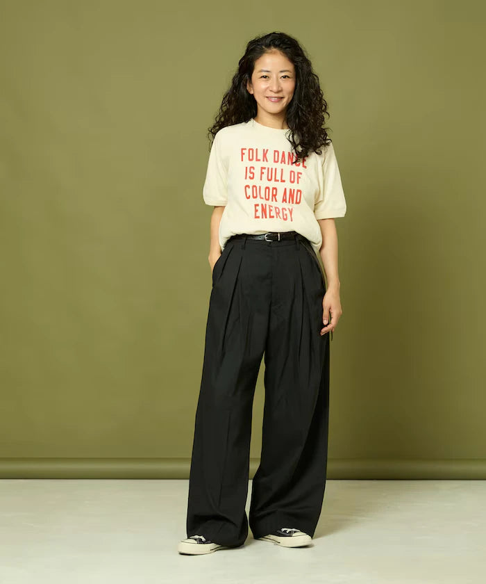 Tuck Wide Slacks Pants