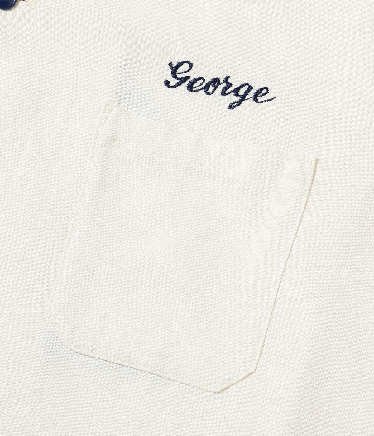 U.S. NAVY RAYON LINEN OPEN SHIRT with CHAIN EMBROIDERED