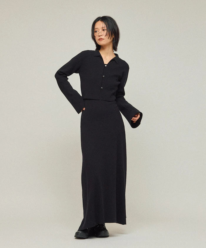 Functional Fabric Silk Blend Knit Ensemble Dress / Anti-Pill / Machine Washable
