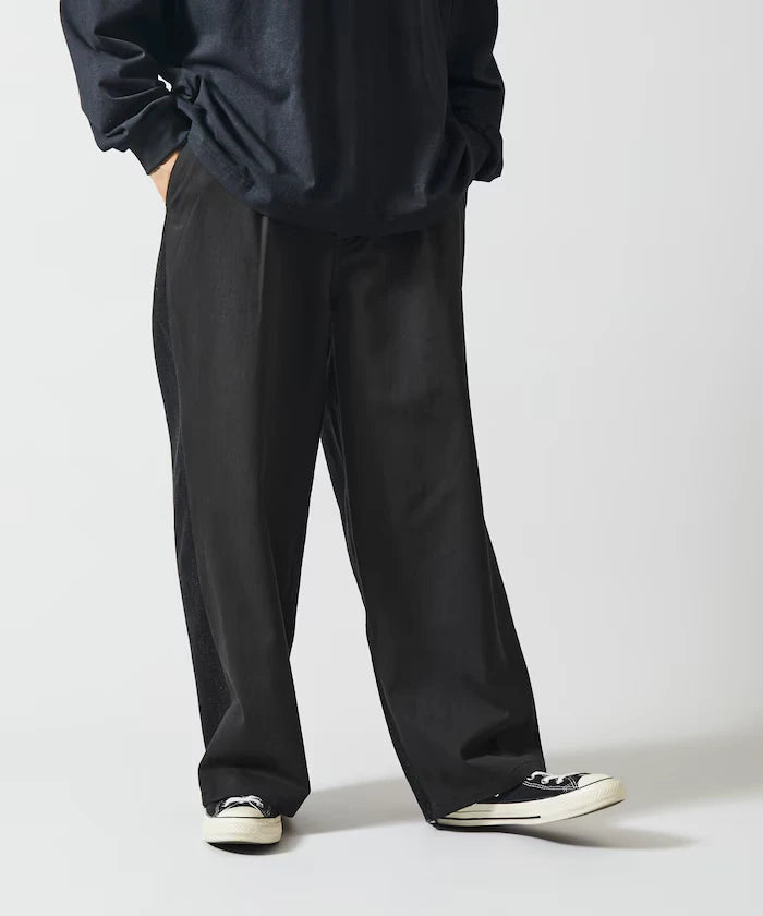 Chino Denim Docking Pants / Wide Straight Pants