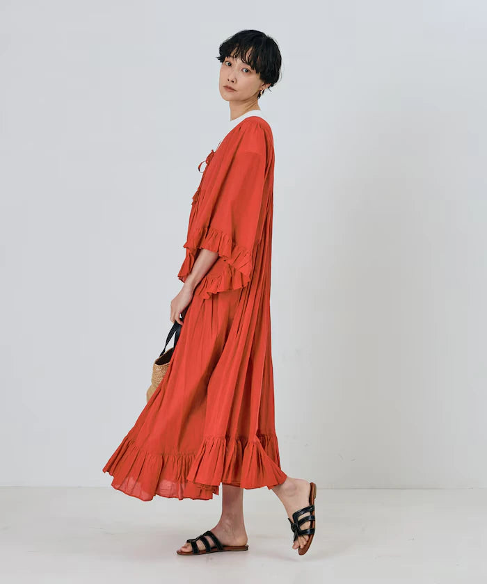 India Square Neck Frilled Dress