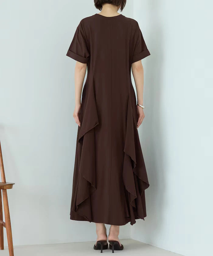 Organic Cotton Draped Flare Dress