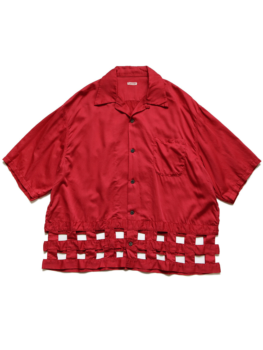 Cotton Satin Wind Pane Aloha Shirt