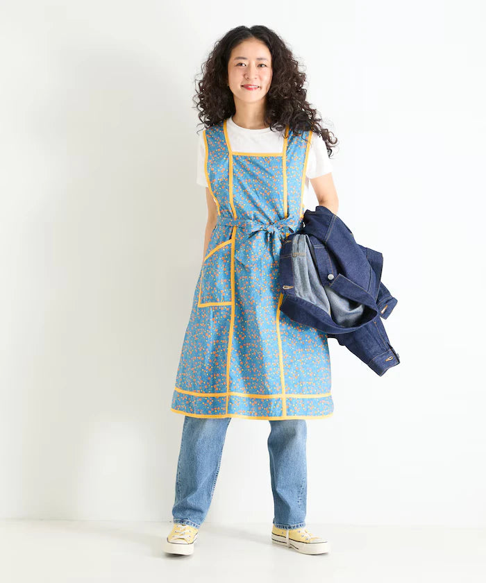 Floral Pattern Apron Style Dress