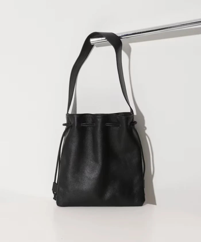 Drawstring Leather Handbag