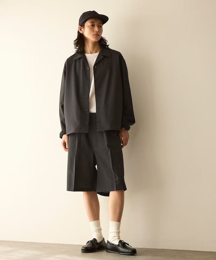 Functional Material Oversized CPO Shirt & Wide Easy Pants Setup / Washable / UV Cut / Quick Dry / Contact Cooling
