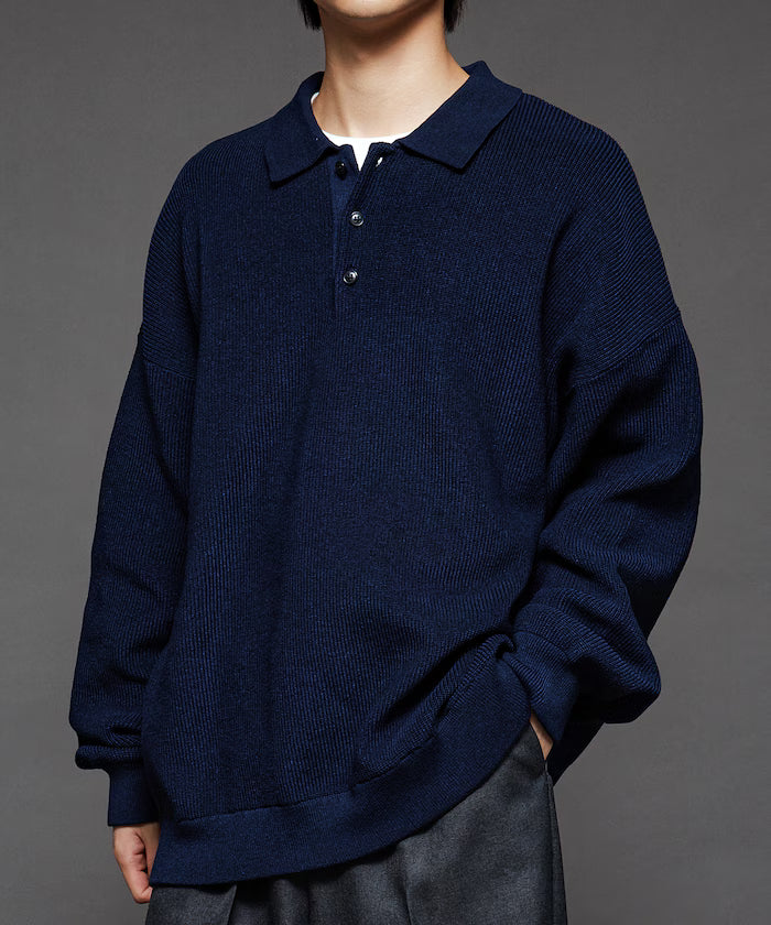 Relaxed Fit Cable Knit Polo Color Knit [Limited Release]