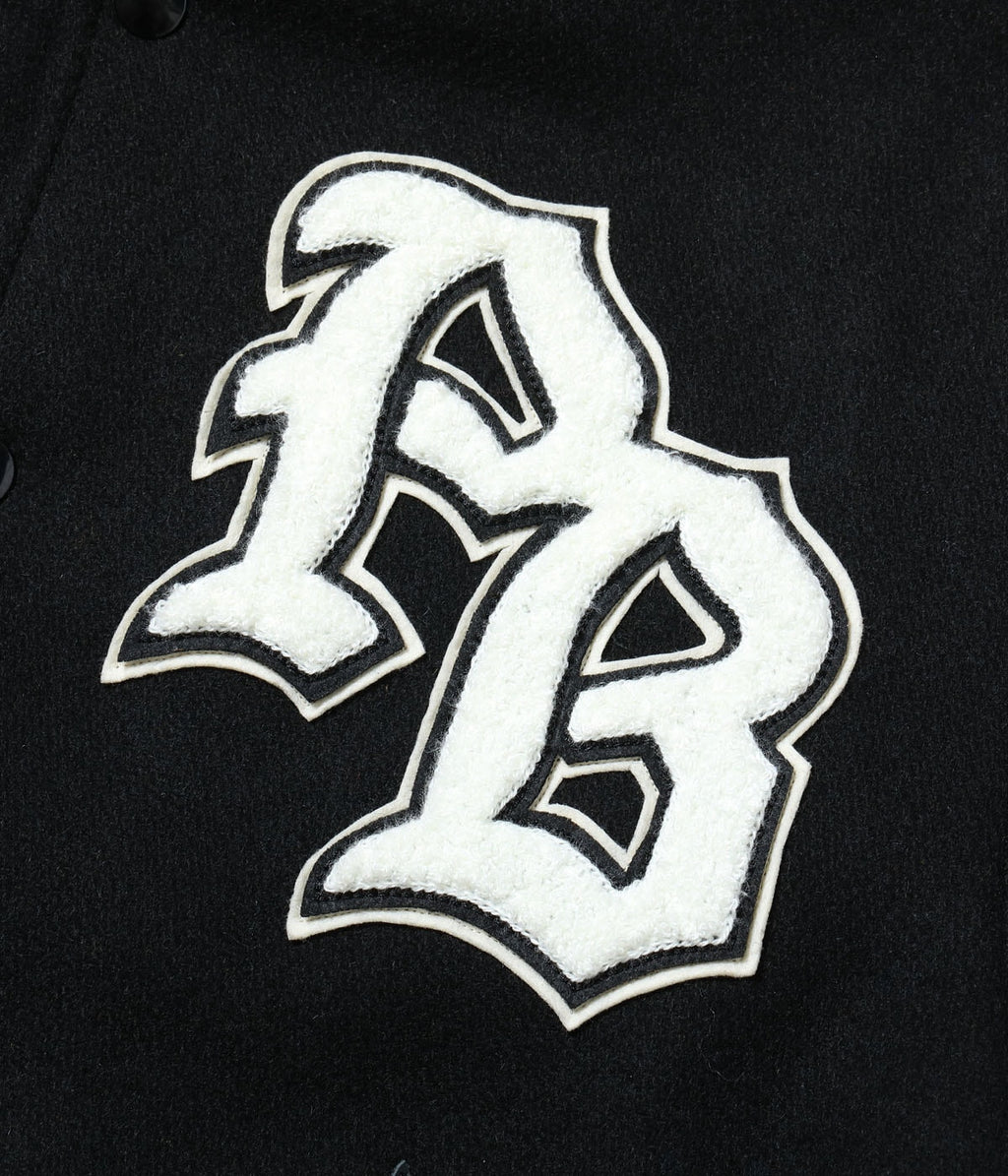 30oz. WOOL MELTON AWARD JACKET “POLAR BEAR” (BLACK)