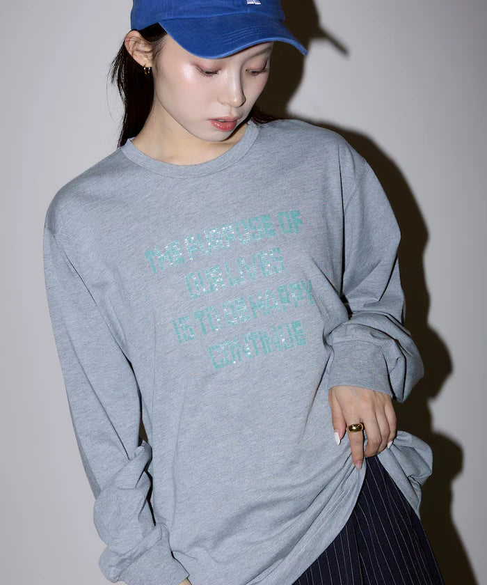 Box Logo Bead Embroidery Big Silhouette Long Sleeve T-Shirt Limited Edition