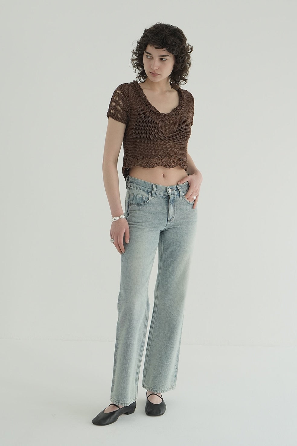CROPPED CROCHET KNIT TOPS