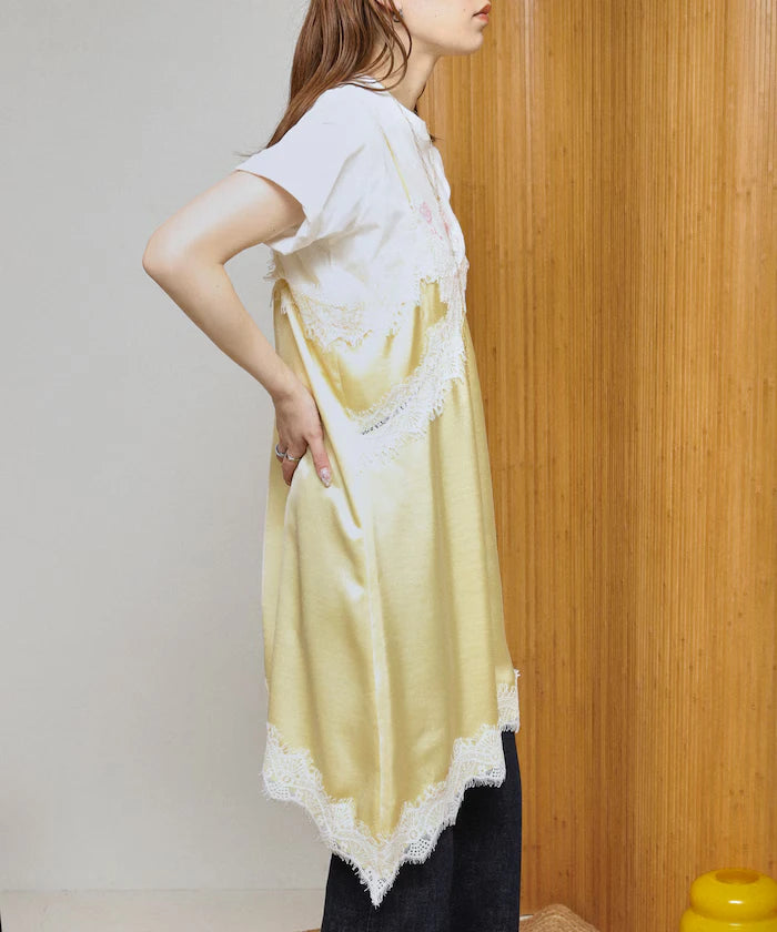 Lace Contrast Vintage Satin Camisole Top