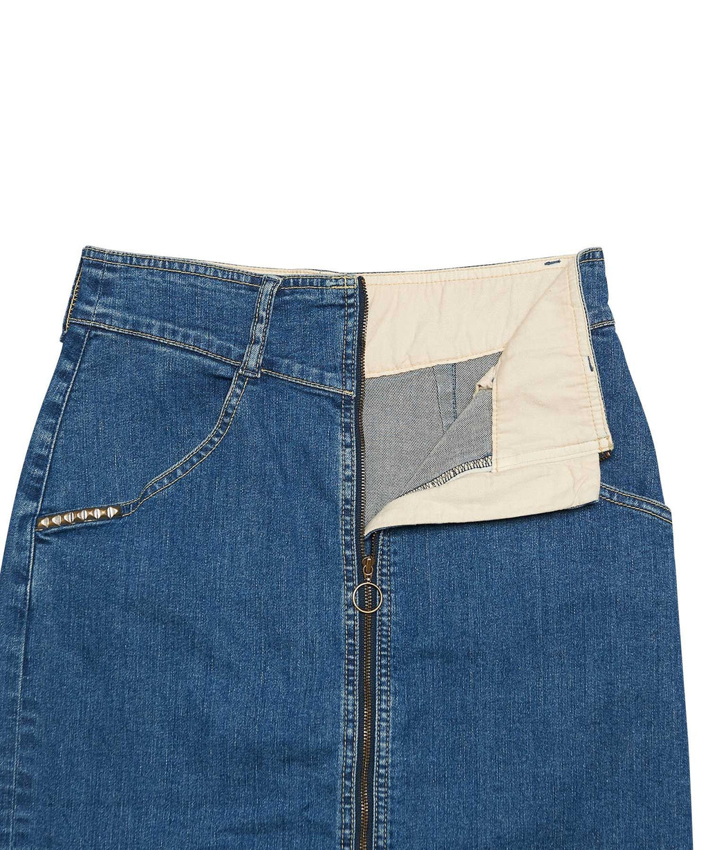 Front ZIP Tight Denim Skirt