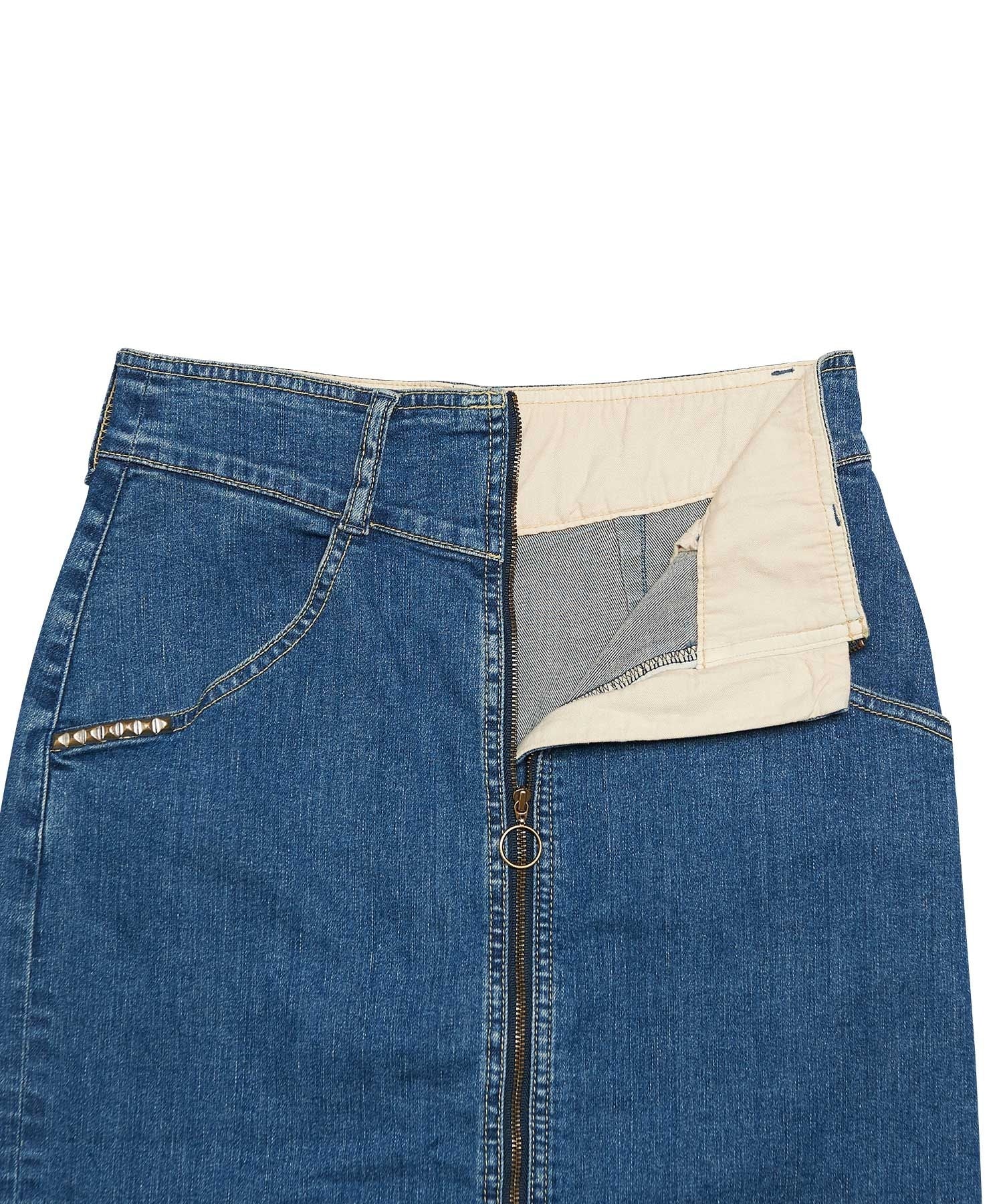 Front ZIP Tight Denim Skirt