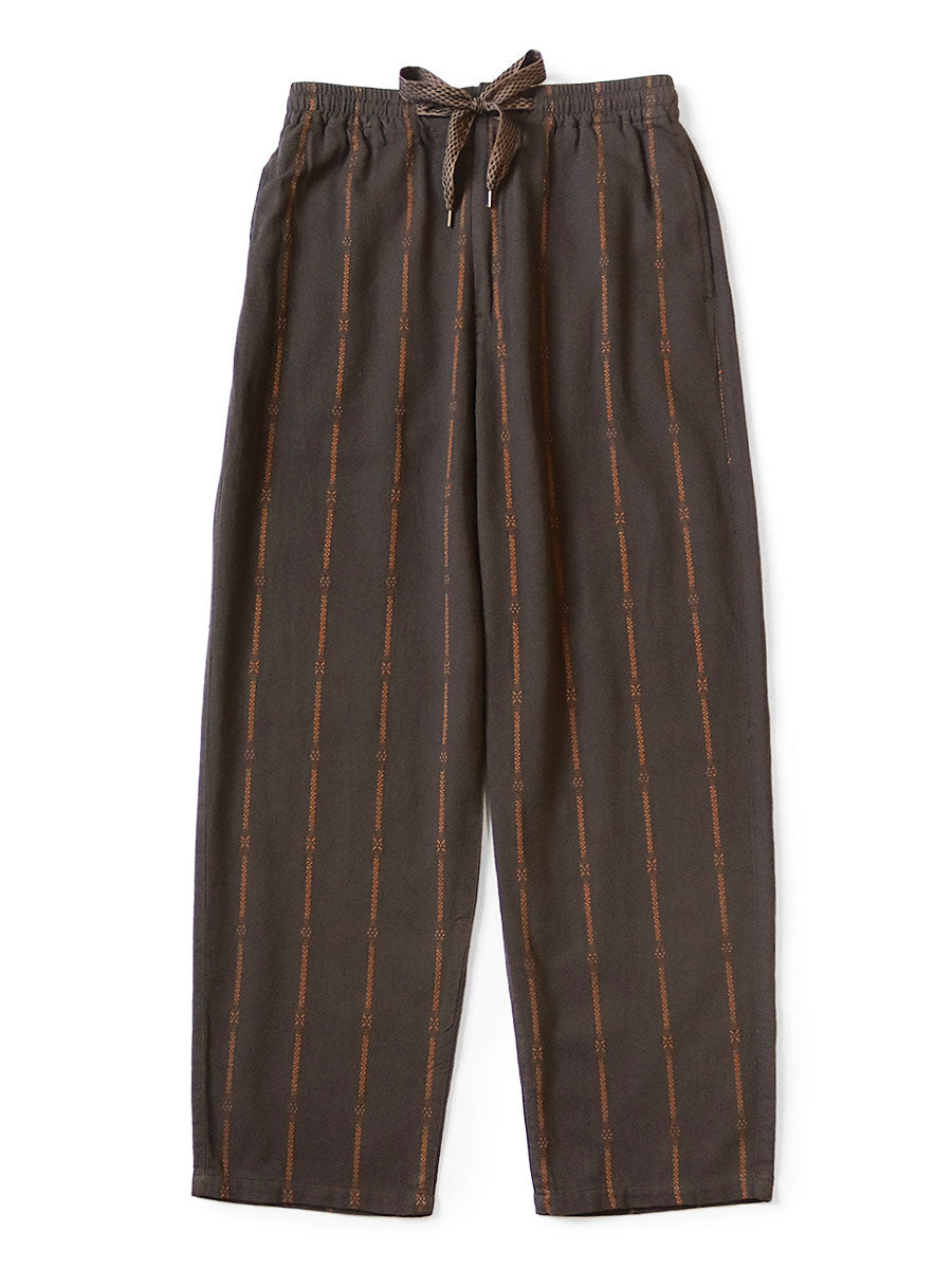 Cotton Linen Sham Stripe Easy Pants