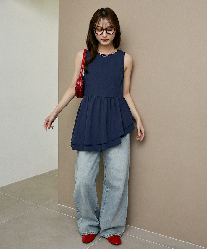 Nylon Washer Asymmetrical Blouse Limited Edition
