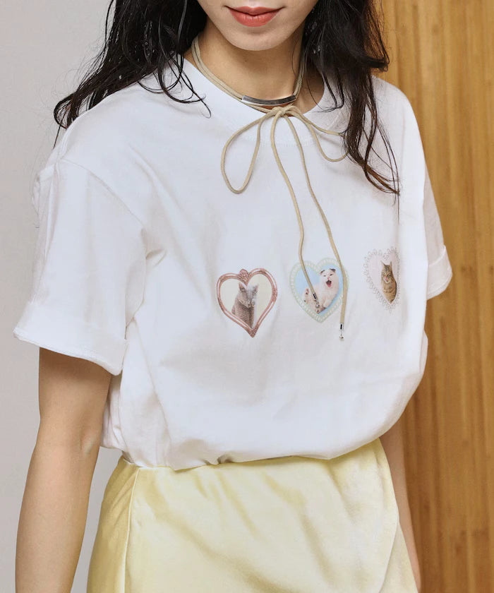 Organic Cotton Animal Heart Print T-Shirt