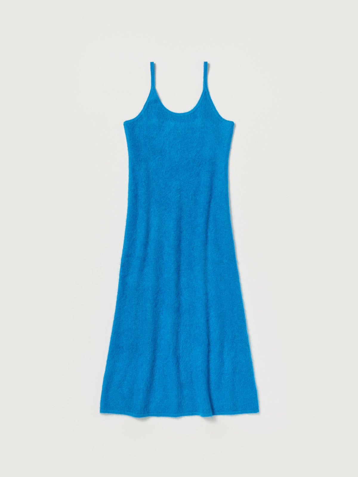 GARMENT-DYED BABY ALPACA FUR KNIT DRESS
