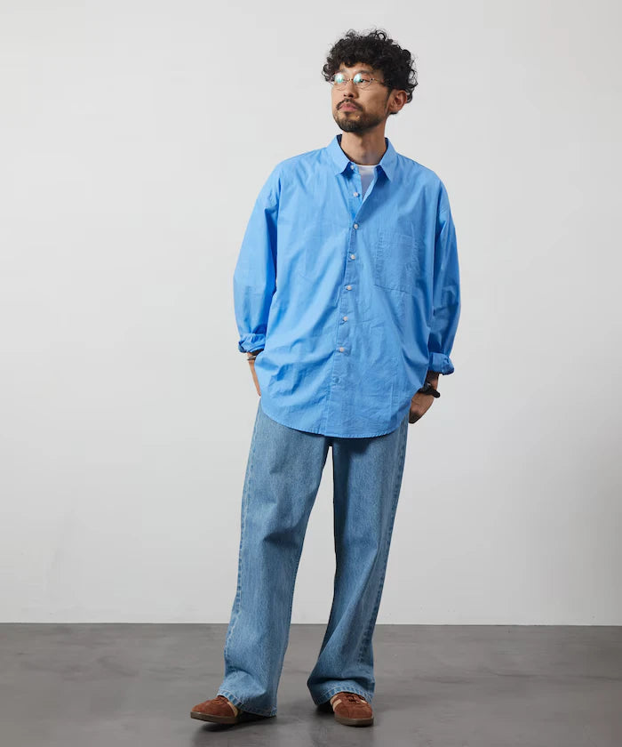 <New Color Added> Relaxed Fit Broad Shirt / Regular Collar / Long Sleeve