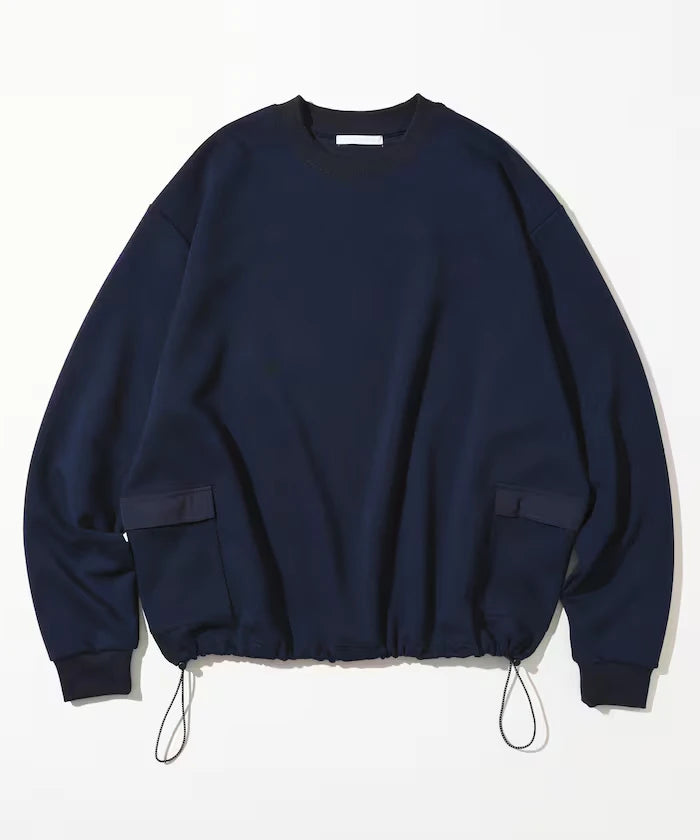 <New Color Added> Side Pocket Spindle Cardboard Crew Neck Sweatshirt