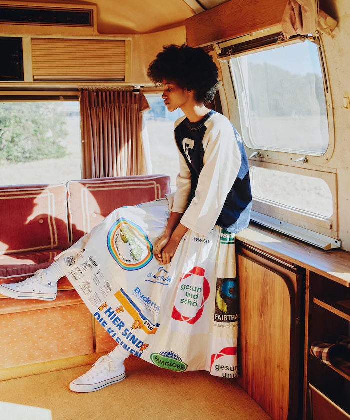 Vintage European Eco Bag Remake Skirt