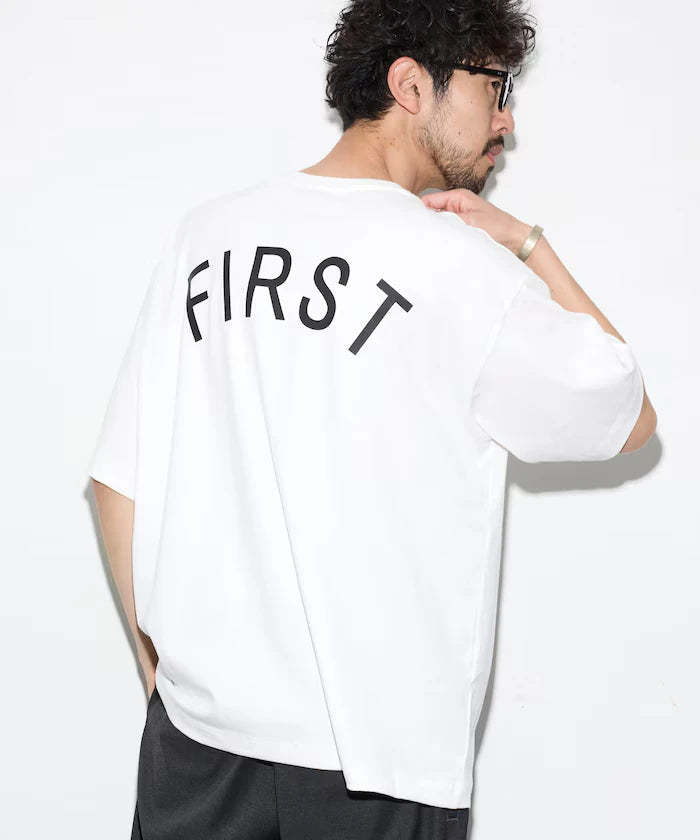 6 oz Front Logo Embroidered Crew Neck T-Shirt / Back Print T-Shirt PRINT ROUND FIRST
