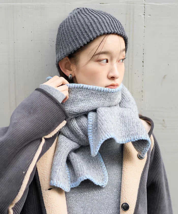Color Block Blanket Stitch Scarf