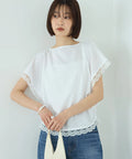 Handkerchief Sleeve Shirring Blouse