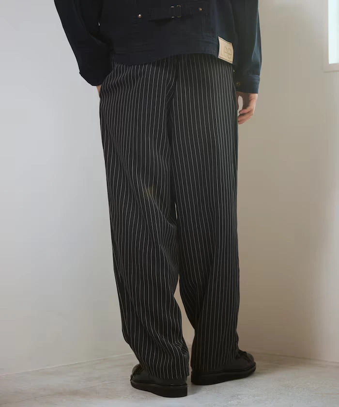 Spindle Stripe Easy Wide Pants / Compatible with Setup