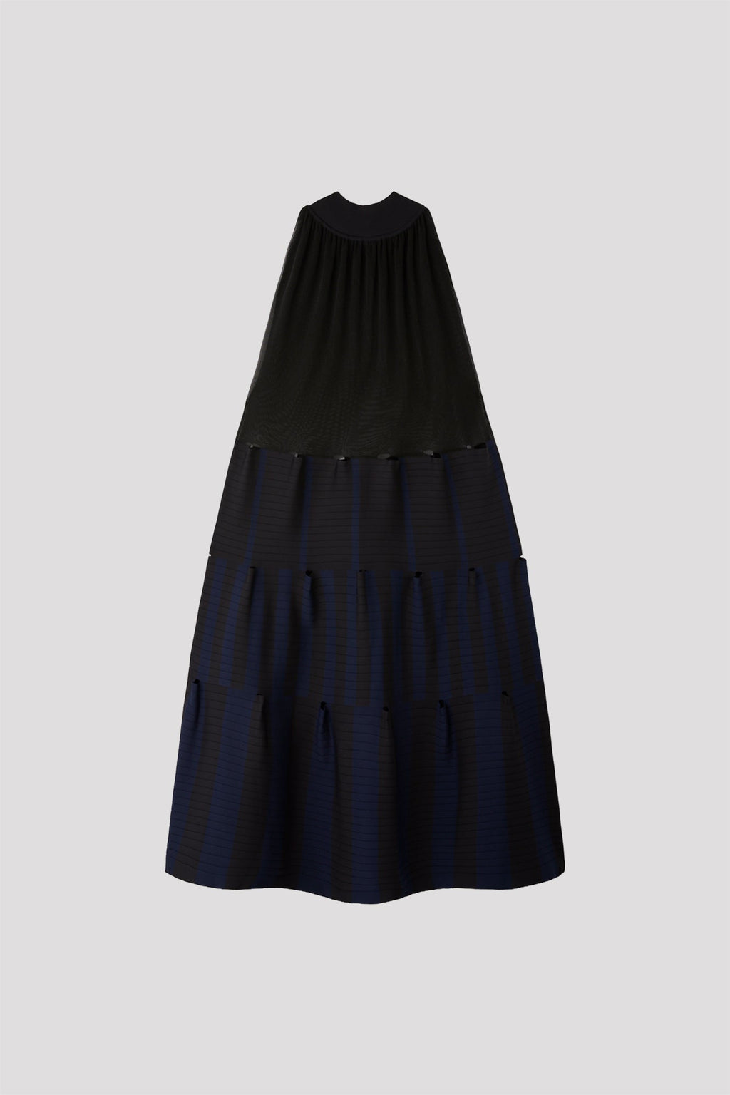 TERRACED LUCENT SLEEVELESS DRESS
