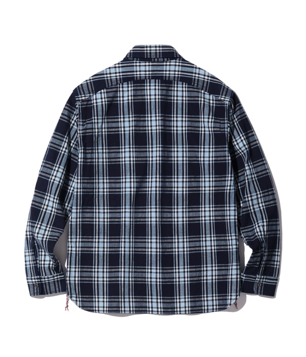 FICTION ROMANCE 7.9oz. INDIGO CHECK WORK SHIRT