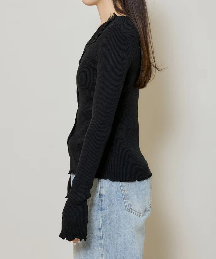 Collar Lace Mellow Layered Cardigan Limited Edition