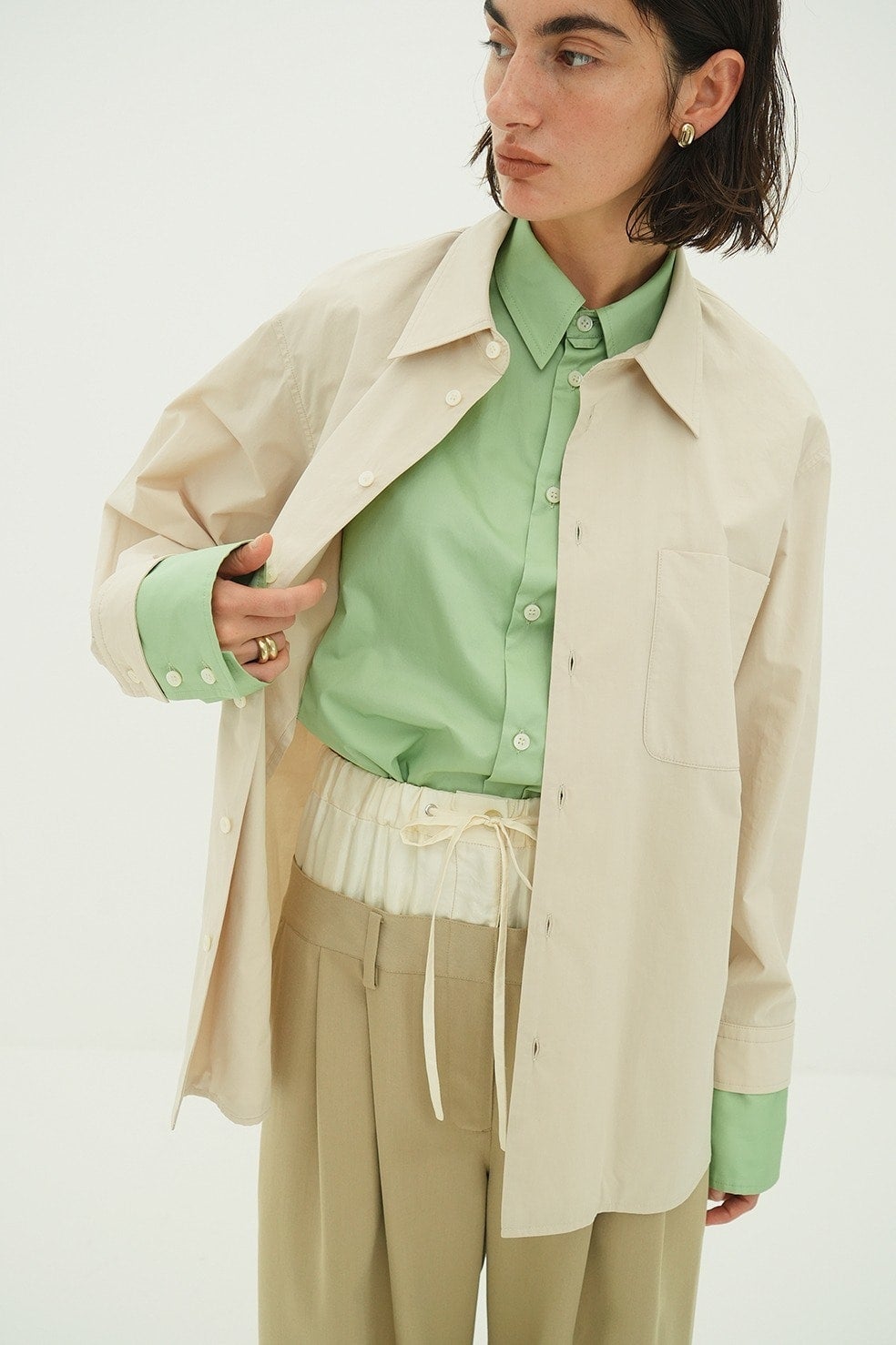 TWO TONE LAYERED SHIRTS