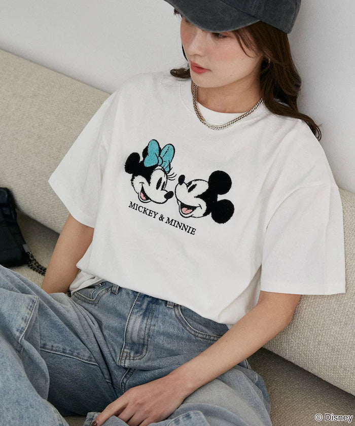Mickey Mouse & Minnie Mouse/Mickey Mouse & Minnie Mouse/Sagara Embroidery T-Shirt Limited Edition