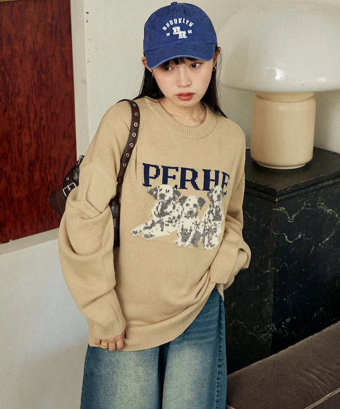 Dalmatian Dog Design Jacquard Knit Limited Edition